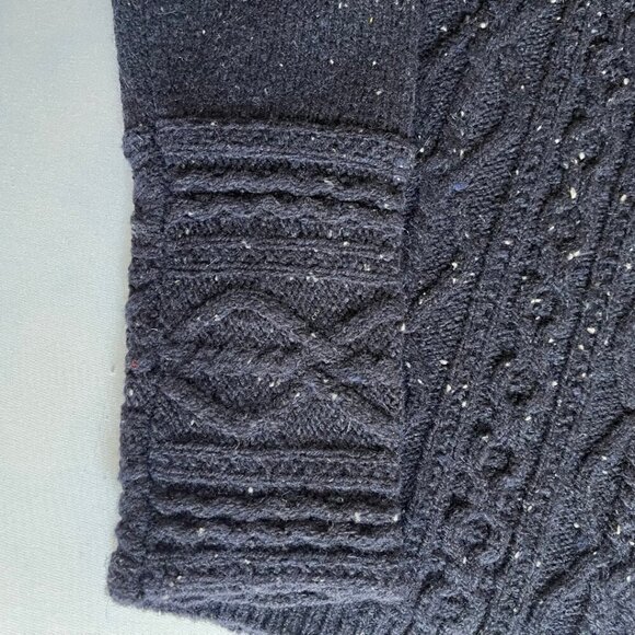 Irelandseye Navy Wool & Cashmere Knit Button Up Cardigan Sweater - Picture 4 of 7